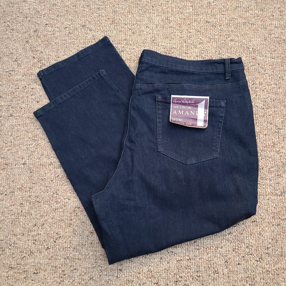 NWT Dark Wash Gloria Vanderbilt Amanda Slimming Jean Size 22W